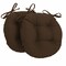16-inch Solid Twill Round Tufted Chair Cushions (Set of 2) - Chocolate